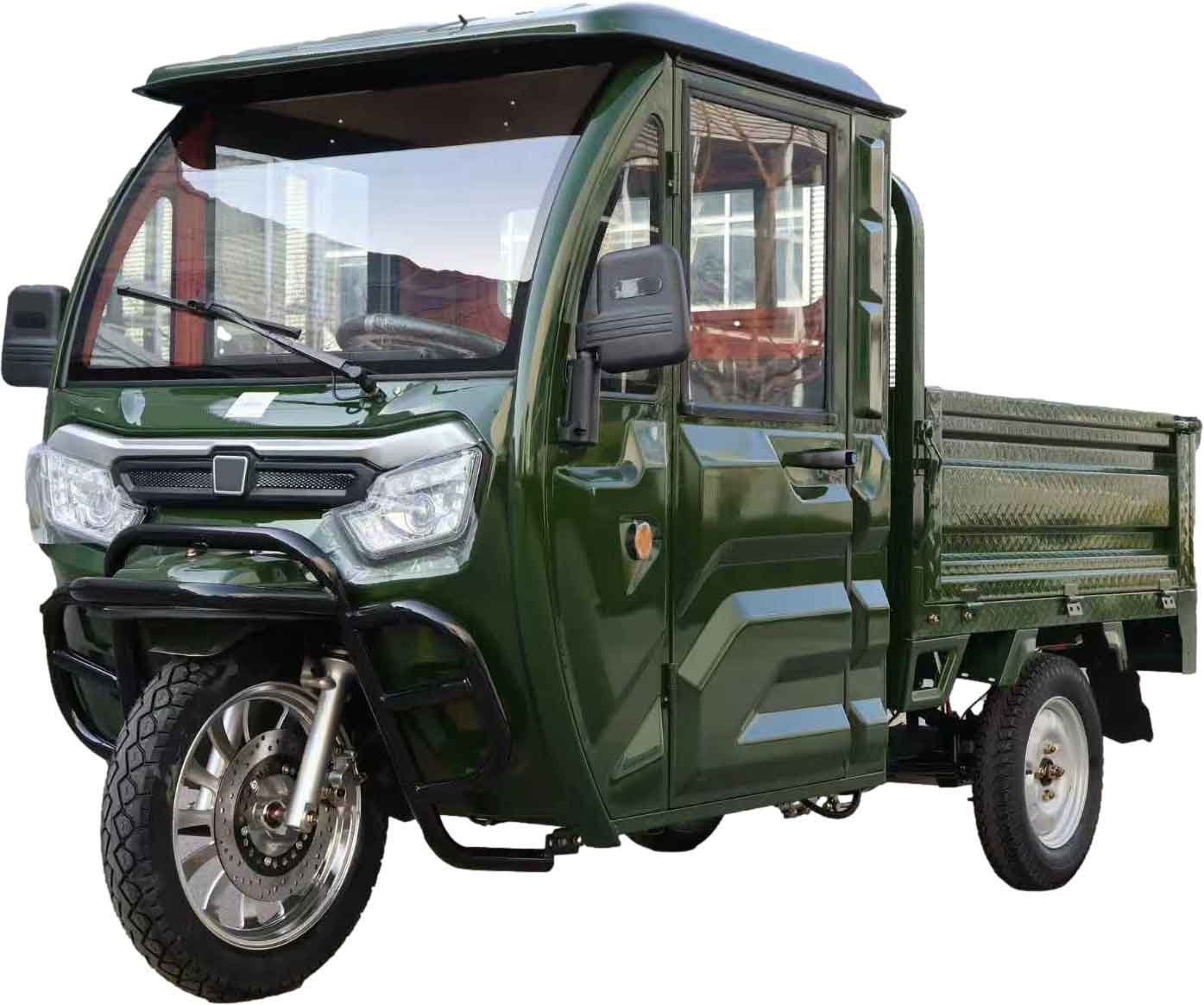 RocknBikes Cargo KH6 Elektro-Dreirad mit Kippmulde und Kabine Seite Links vorne